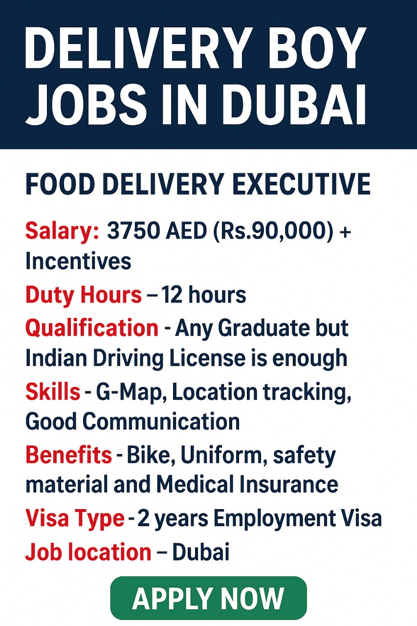 Delivery Boy Jobs in Dubai