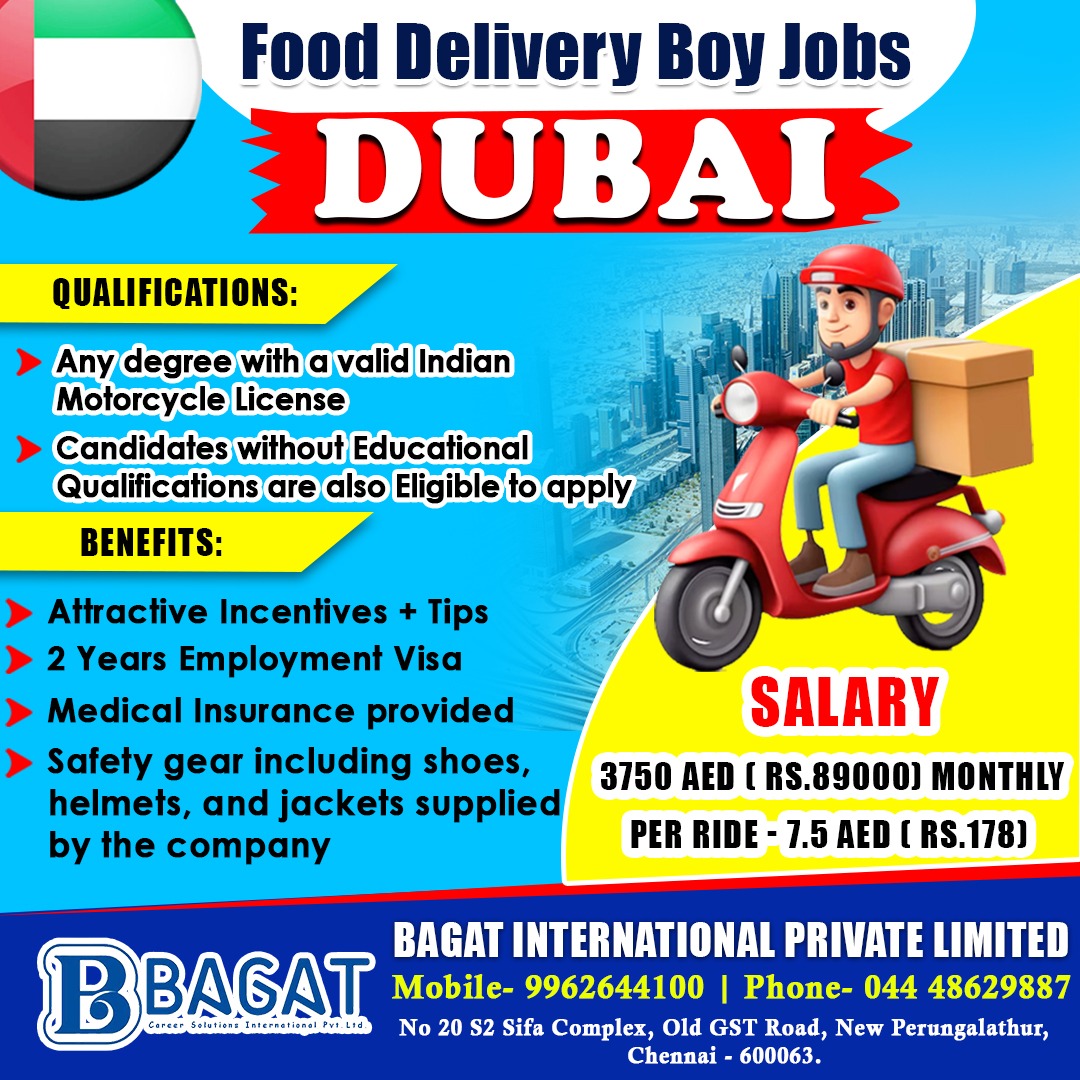 Delivery boy job in dubai