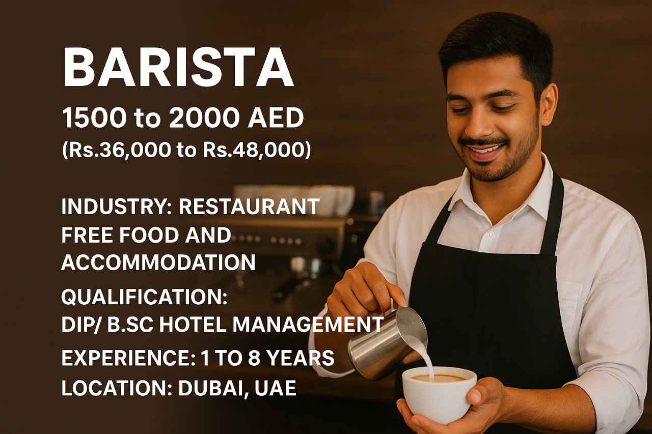 Barista Job Vacancy In Dubai